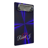 Blue Accent Clover Leaf Geometric Mini Clipboard ミニクリップボード (アングル)