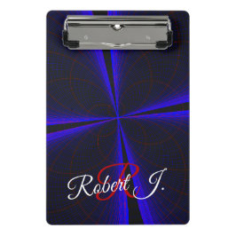 Blue Accent Clover Leaf Geometric Mini Clipboard ミニクリップボード