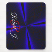 Blue Accent Clover Leaf Geometric Mouse Pad マウスパッド (正面)