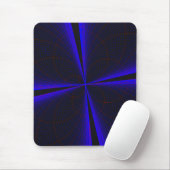 Blue Accent Clover Leaf Geometric Mouse Pad マウスパッド (マウス)