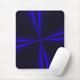 Blue Accent Clover Leaf Geometric Mouse Pad マウスパッド