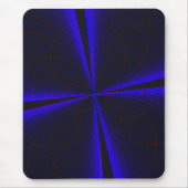 Blue Accent Clover Leaf Geometric Mouse Pad マウスパッド (正面)