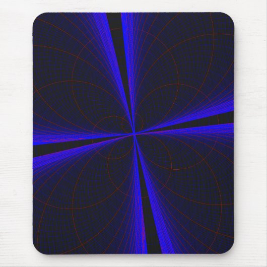 Blue Accent Clover Leaf Geometric Mouse Pad マウスパッド (正面)