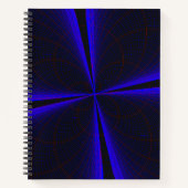 Blue Accent Clover Leaf Geometric Spiral Notebook ノートブック (正面)