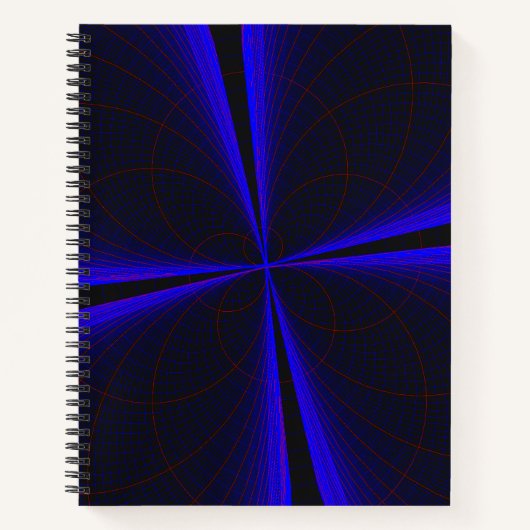 Blue Accent Clover Leaf Geometric Spiral Notebook ノートブック (正面)