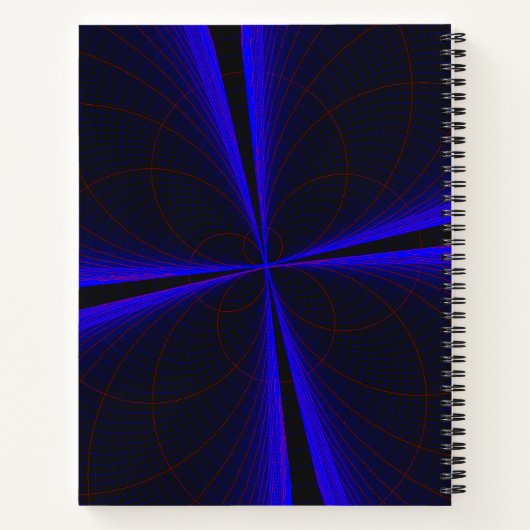 Blue Accent Clover Leaf Geometric Spiral Notebook ノートブック (裏面)