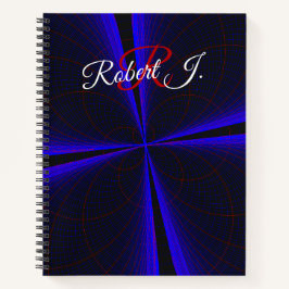 Blue Accent Clover Leaf Geometric Spiral Notebook ノートブック