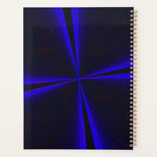 Blue Accent Clover Leaf Geometric Spiral Planner プランナー手帳 (裏面)