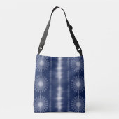 Blue African Tie Dye Design Tote Bag クロスボディバッグ (裏面)