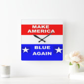 Blue Again スクエア壁時計 (ホーム)