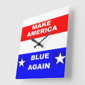 Blue Again スクエア壁時計 (傾斜)