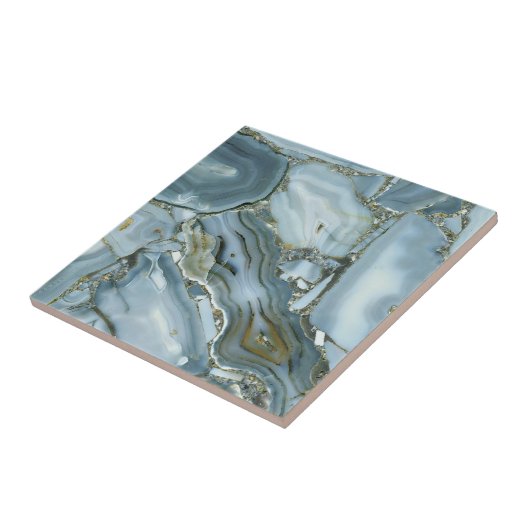 Blue Agate Elegance – Luxe Natural Stone Tile タイル (側面)