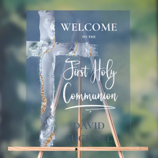 blue agate | First Communion welcome sign アクリルサイン (ニュートラル)
