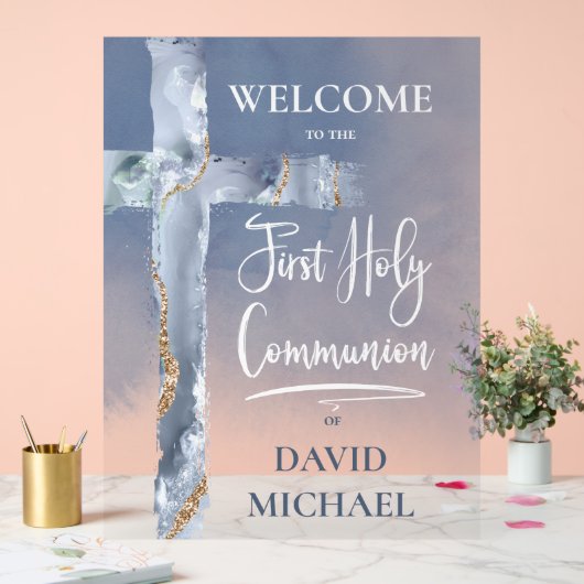 blue agate | First Communion welcome sign アクリルサイン (ウェディング)