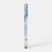 Blue Agate Marble with Gold Veins – Elegant iPhone 16ケース (右側面)