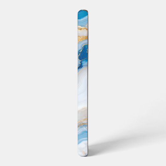 Blue Agate Marble with Gold Veins – Elegant Samsung Galaxyケース (左側面)