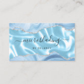 Blue Agate Silver Glitter Luxury Microblading 名刺 (正面)