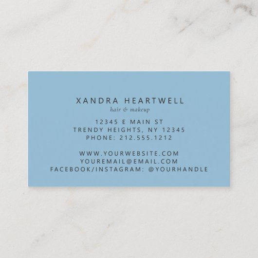 Blue Agate Silver Glitter Luxury Stylist 名刺 (裏面)