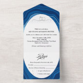 Blue Agate Sliced Wedding オールインワン招待状 (内側)
