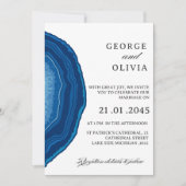 Blue Agate Sliced Wedding  招待状 (正面)