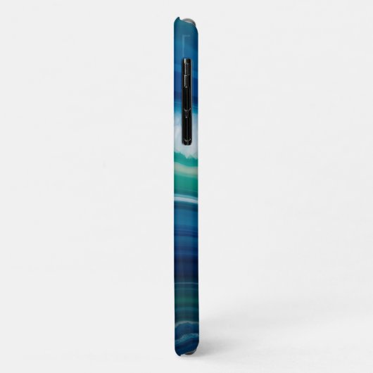 Blue Agate & Teal Geode Luxury Personalized Case-Mate iPhoneケース (裏面/左)
