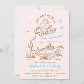 Blue Ain't My First Rodeo Birthday Invite 招待状