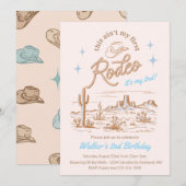 Blue Ain't My First Rodeo Birthday Invite 招待状 (正面/裏面)