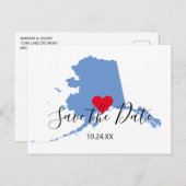 Blue Alaskaマップ図形の日付を保存 ポストカード (正面/裏面)