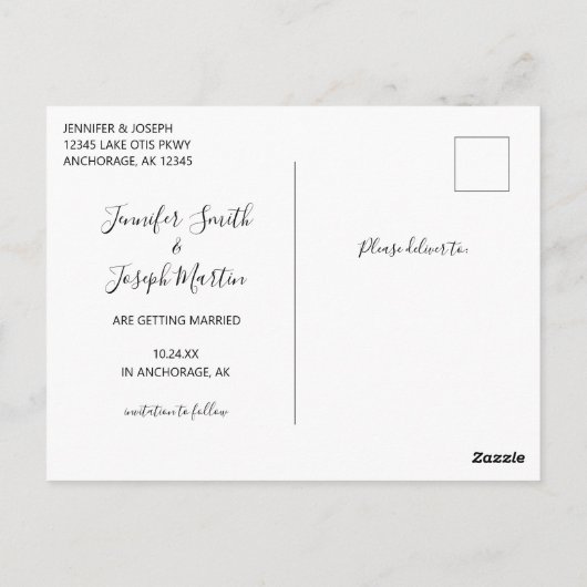 Blue Alaskaマップ図形の日付を保存 ポストカード (裏面)