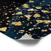 Blue Alcohol Ink Sweet 16 Birthday Party Welcome ポスター (角)