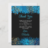 Blue Alcohol Ink Sweet Sixteen サンキューカード (正面)