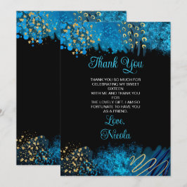 Blue Alcohol Ink Sweet Sixteen サンキューカード