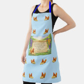 Blue All-Over Apron with Chickens & Bible Verse エプロン (インサイチュ)