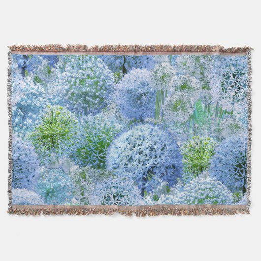 Blue Alliums スローブランケット (正面)
