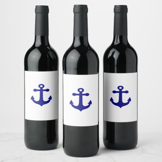 Blue anchor nautical  ワインラベル (ボトル)