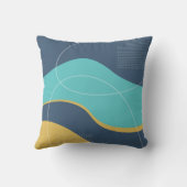 Blue and Beige Abstract Art Design クッション (裏面)