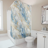 Blue and beige marble design Shower Curtain シャワーカーテン (インサイチュ)