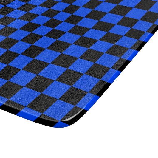 Blue and black checkerboard pattern カッティングボード (角)