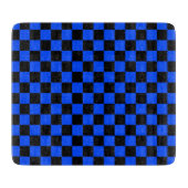 Blue and black checkerboard pattern カッティングボード (正面)
