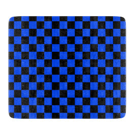 Blue and black checkerboard pattern カッティングボード