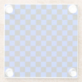 Blue and black checkerboard pattern ガラスコースター (裏面)