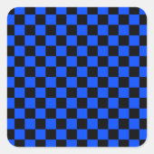 Blue and black checkerboard pattern スクエアシール (正面)
