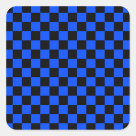 Blue and black checkerboard pattern スクエアシール