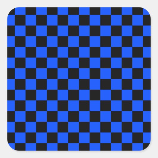 Blue and black checkerboard pattern スクエアシール (正面)