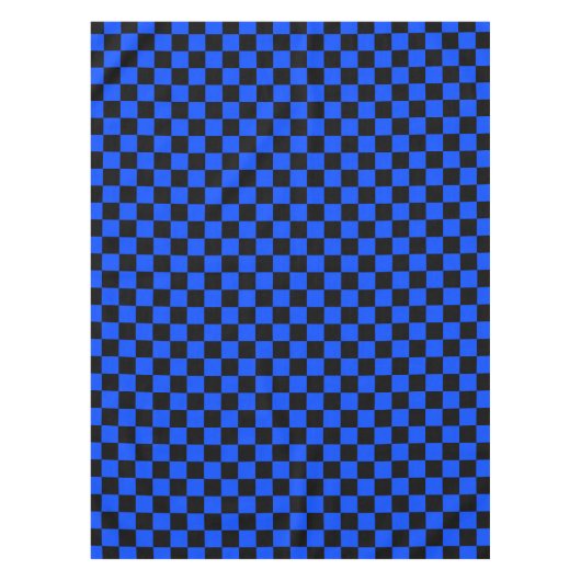 Blue and black checkerboard pattern テーブルクロス (正面)