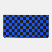 Blue and black checkerboard pattern デスクマット (正面)
