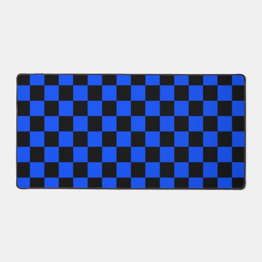 Blue and black checkerboard pattern デスクマット (正面)