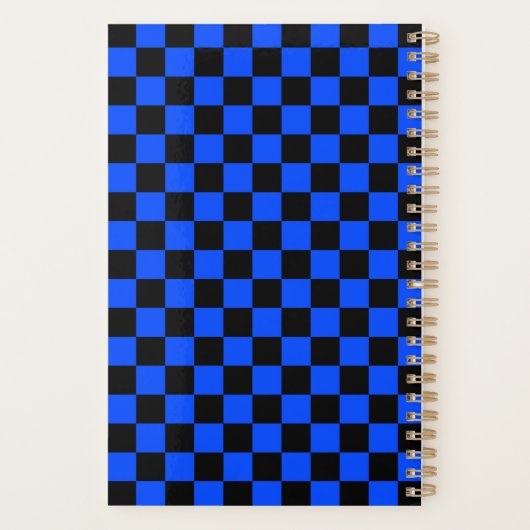 Blue and black checkerboard pattern プランナー手帳 (裏面)
