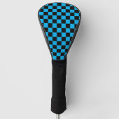 Blue and Black Checkered Print ゴルフヘッドカバー (正面)