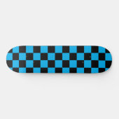 Blue and Black Checkered Print スケートボード (横)